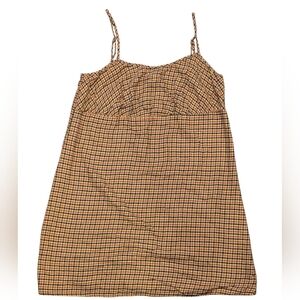 Wild fable orange Black dress Checkered Halloween Fall Mini Cotton Blend